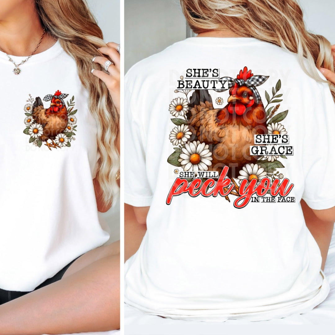 She's beauty, She's grace, she will peck you in the face (Back)