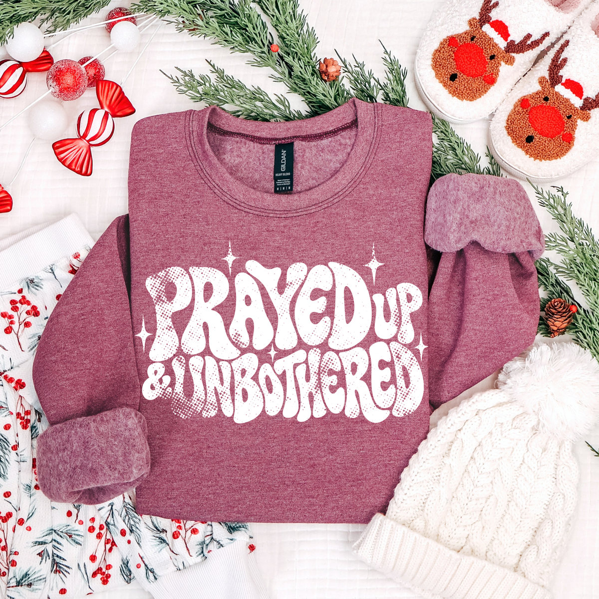 Prayed Up & Unbothered - white