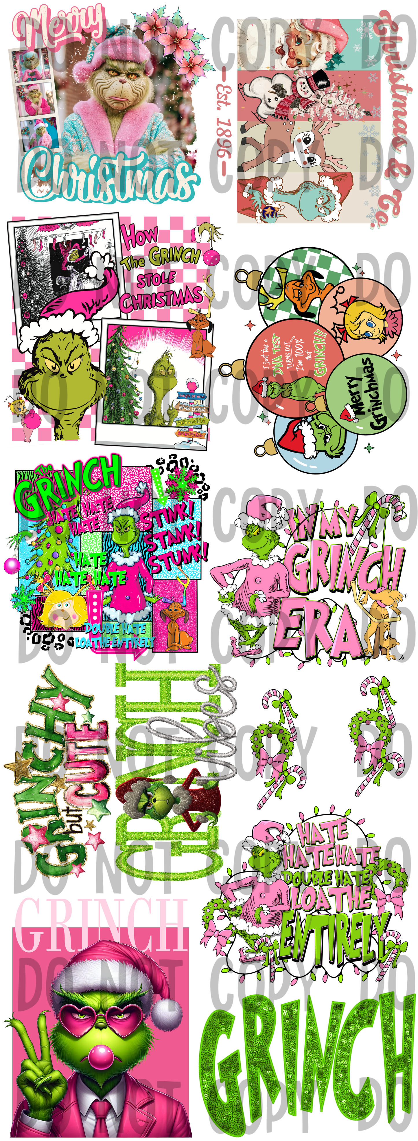 Green Man Christmas Premade Gang Sheet
