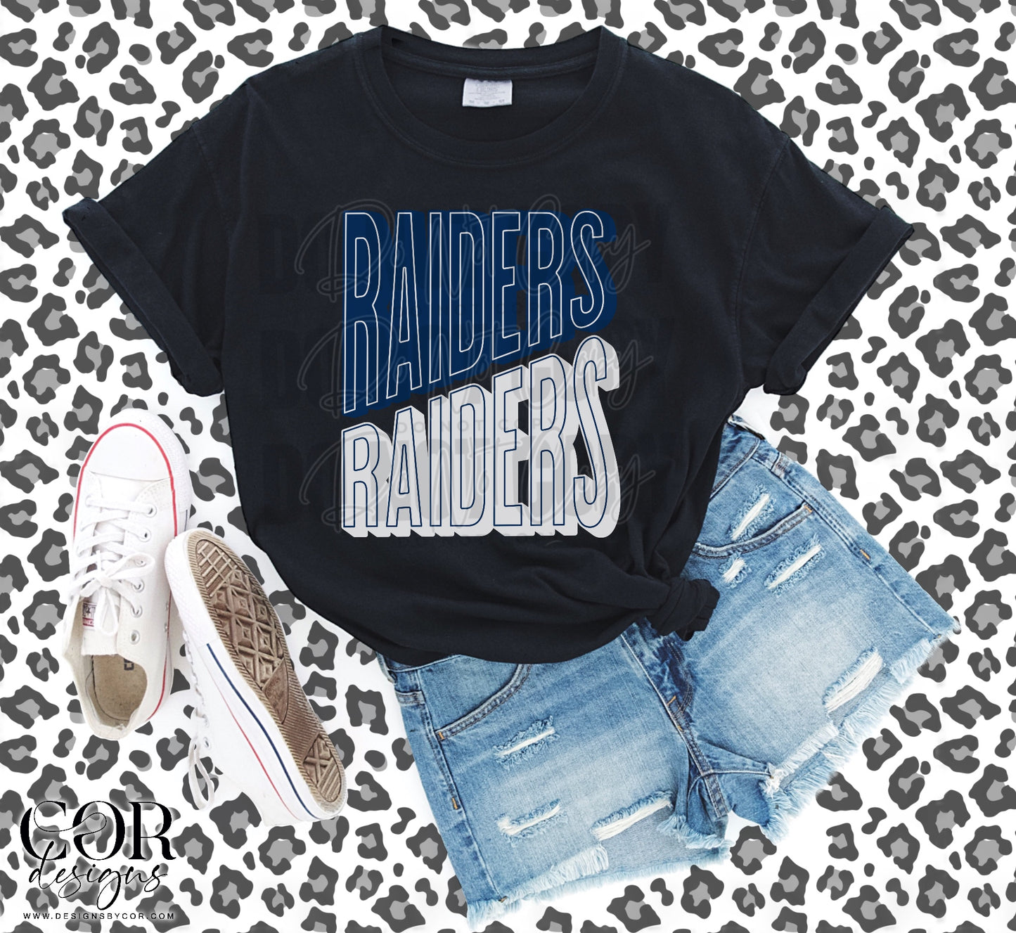 Raider Blue And White