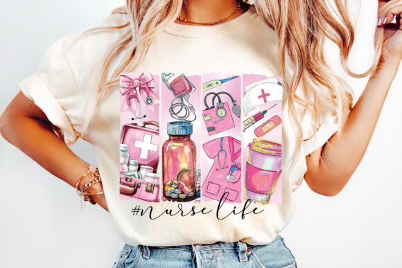 Retro Nurse Life Brush Stroke