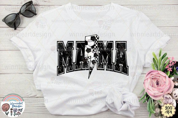 Mama Soccer Ball Lightning Bolt