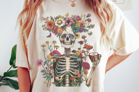 Skeleton With Flowers