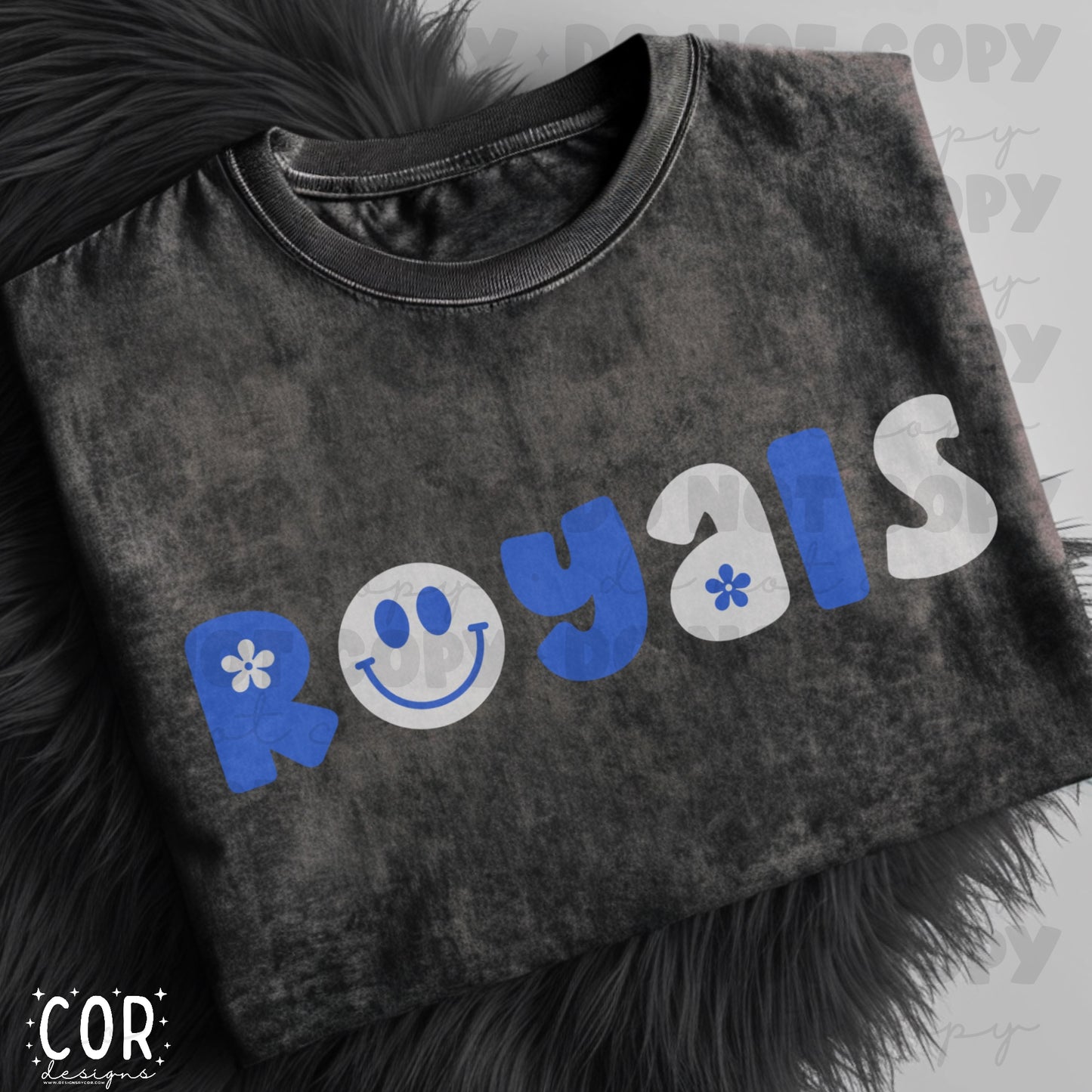 Royals Blue And White Flower And Heart Letters