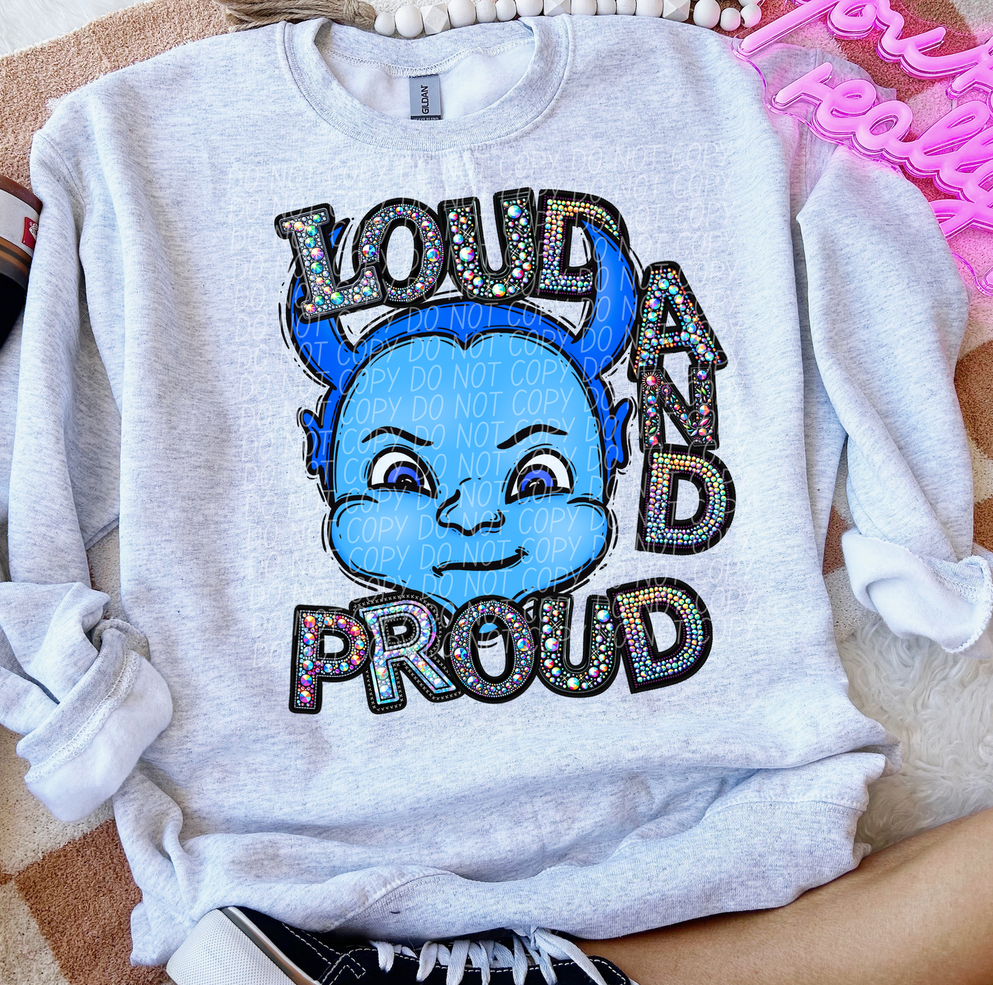 Rhinestone Loud And Proud Blue Devils