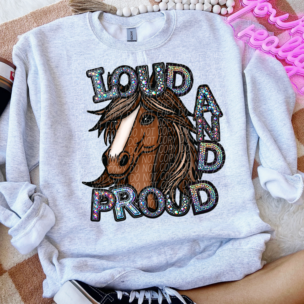Rhinestone Loud And Proud Colt Mustang