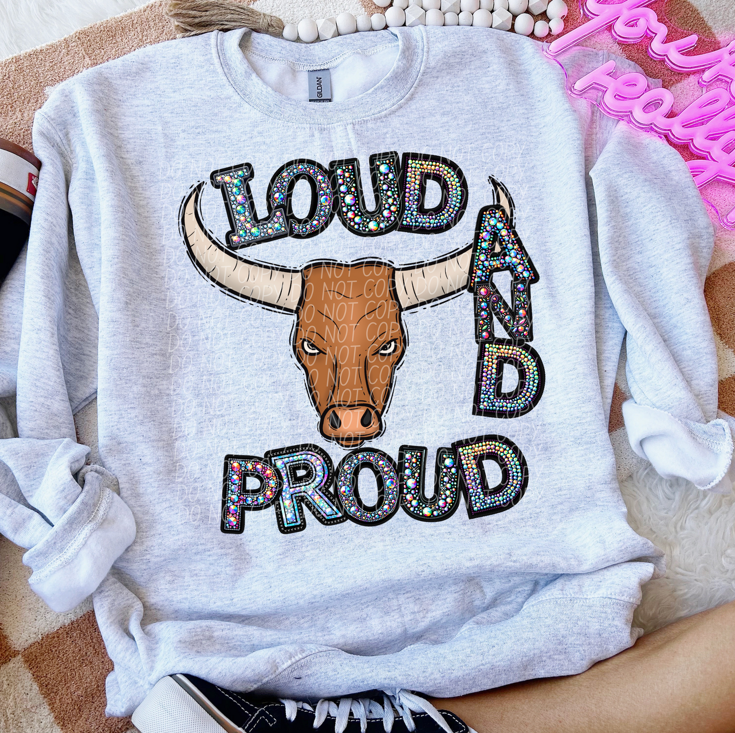 Rhinestone Loud And Proud Longhorns