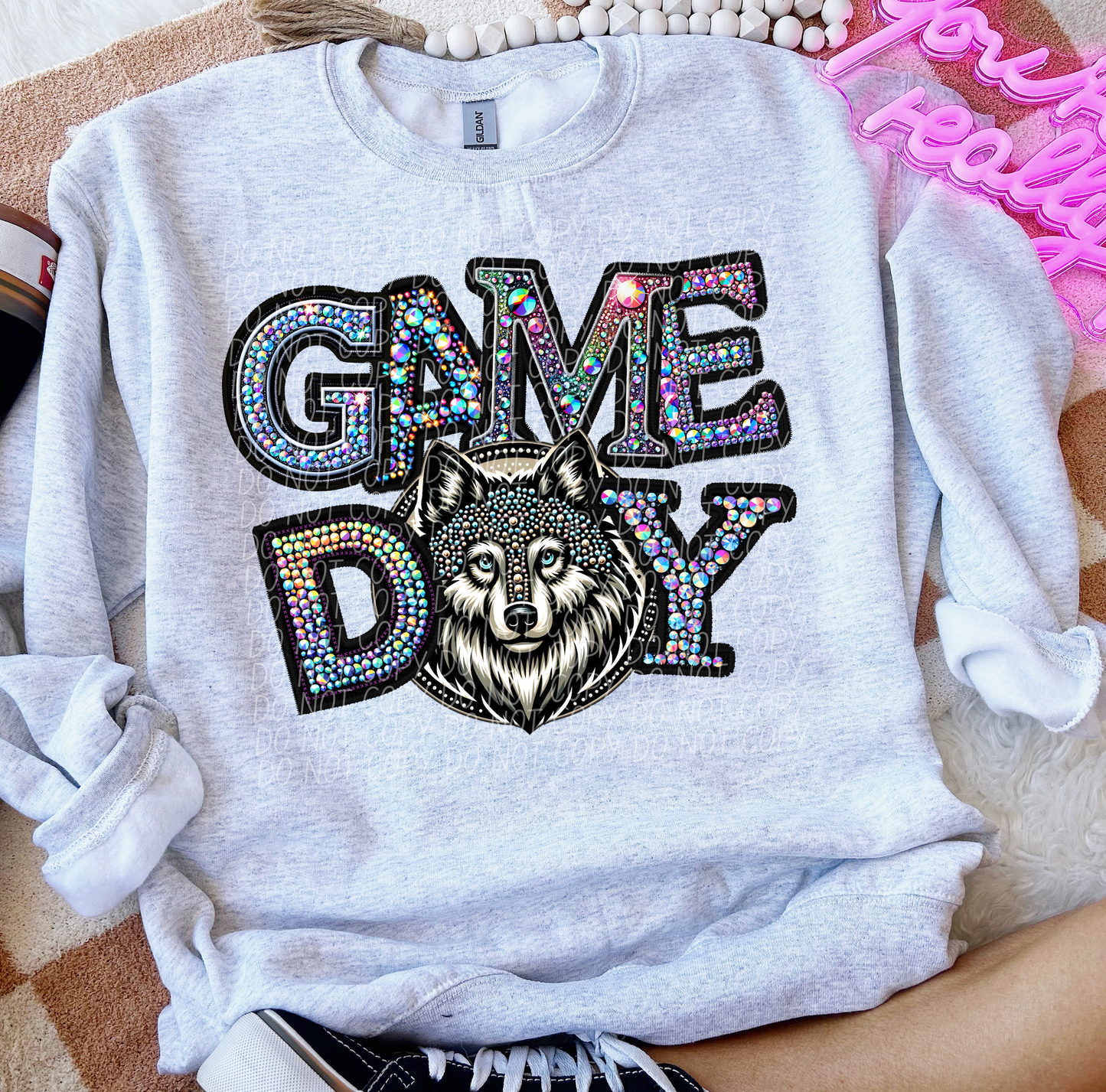 Rhinestone Game Day Wolves