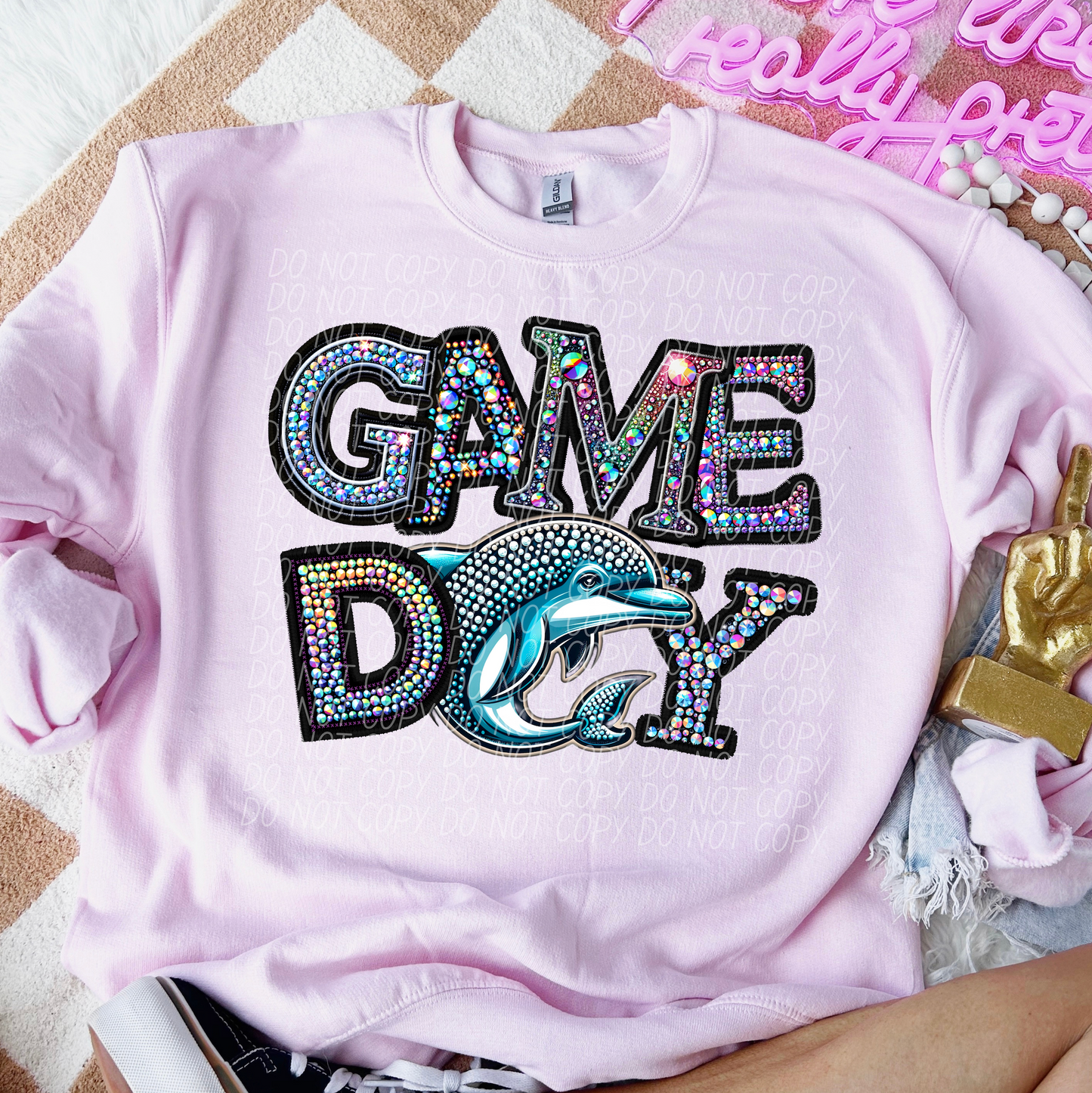 Rhinestone Game Day Dolphins