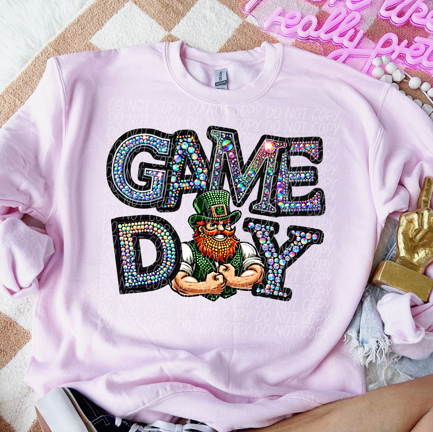 Rhinestone Game Day Irish