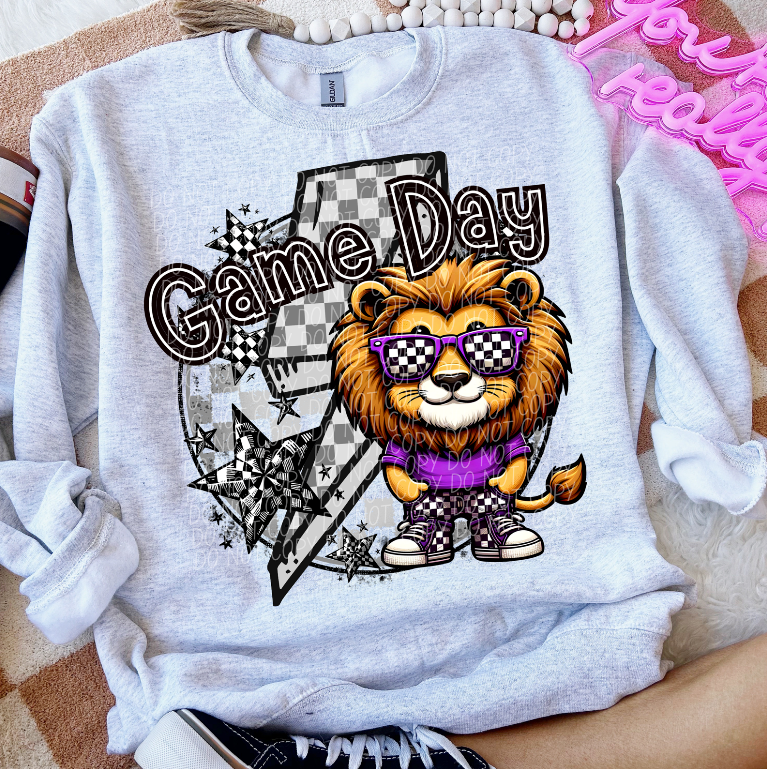 Game Day Lions (Checkered)