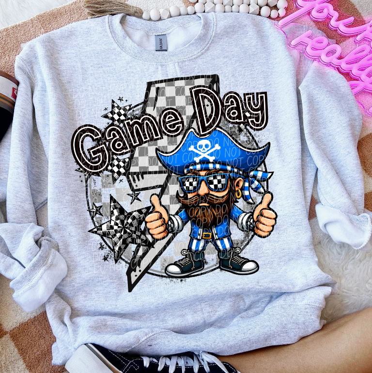 Game Day Pirates Blue (Checkered)