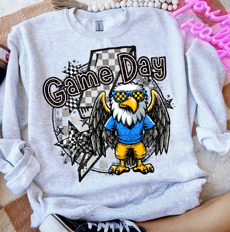 Game Day Eagles Blue/Yellow (Checkered)