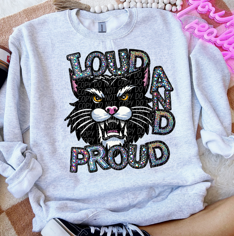 Loud and proud Wildcats (rhinestones)