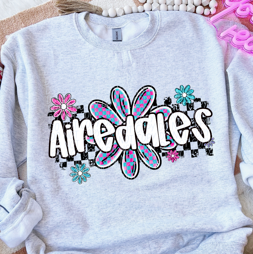 Airedales (checker flower mascots)