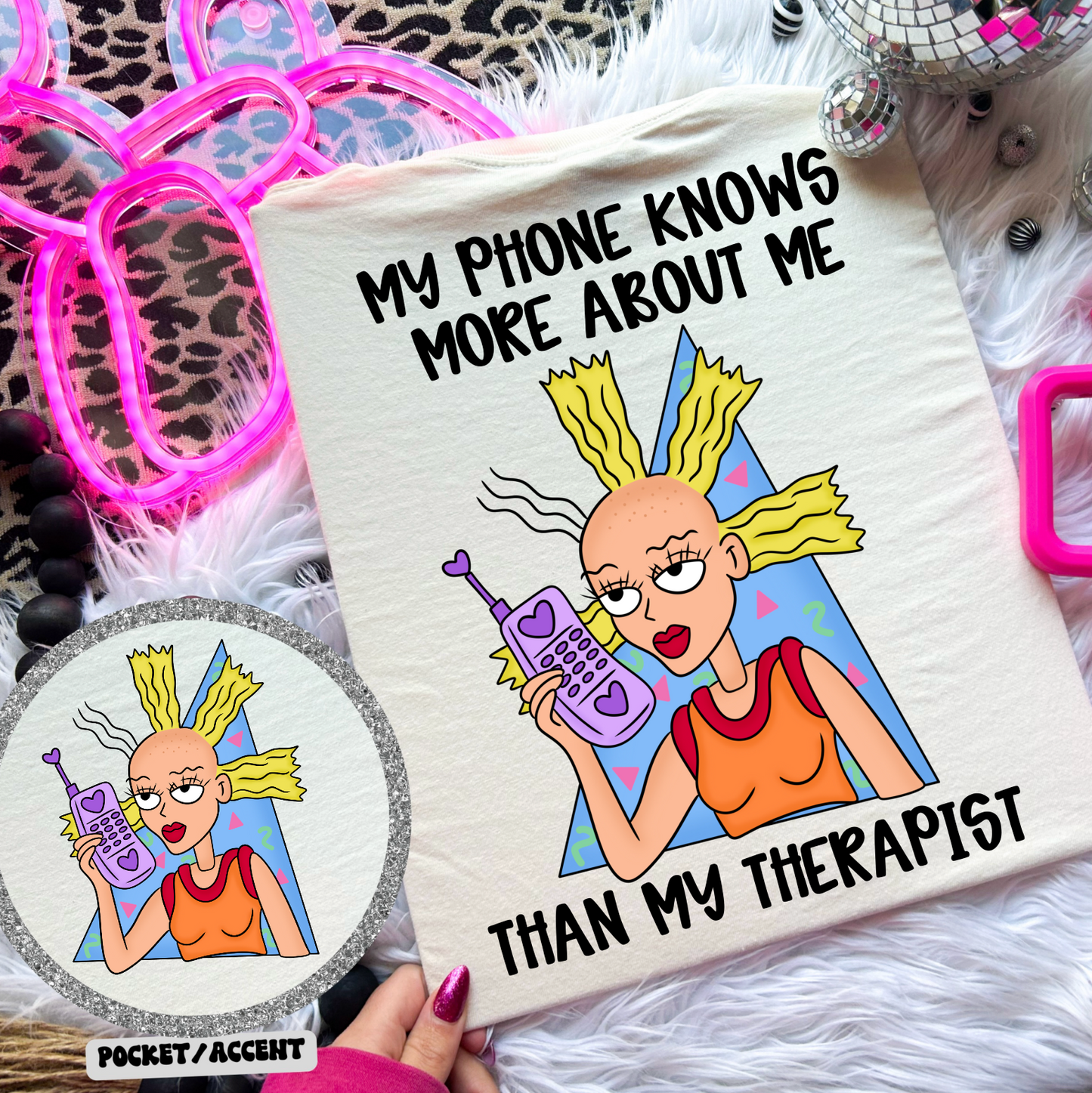 My phone knows more about me than my therapist-black (pocket)