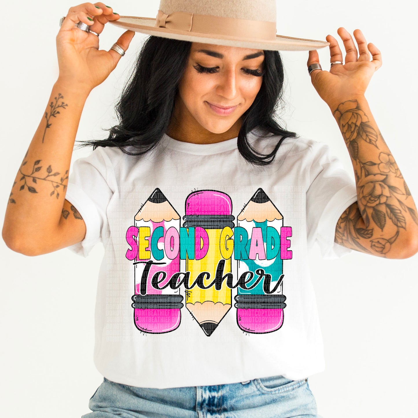 Second Grade Teacher Pencils -DTF Print