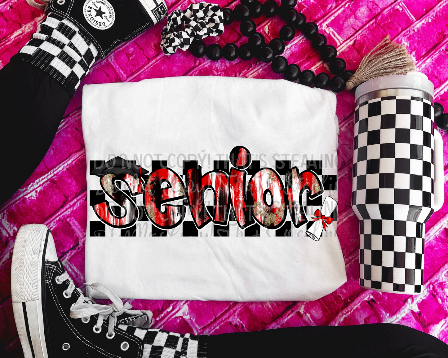 Senior Black and Red Gold