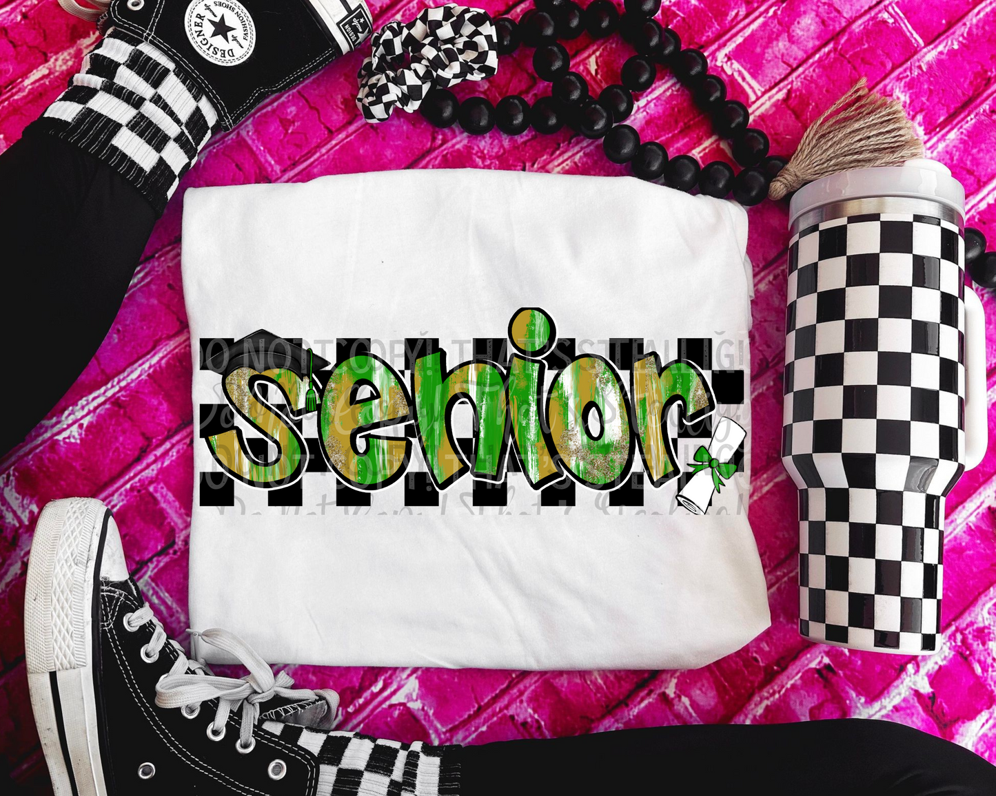 Senior Black, gold, and green