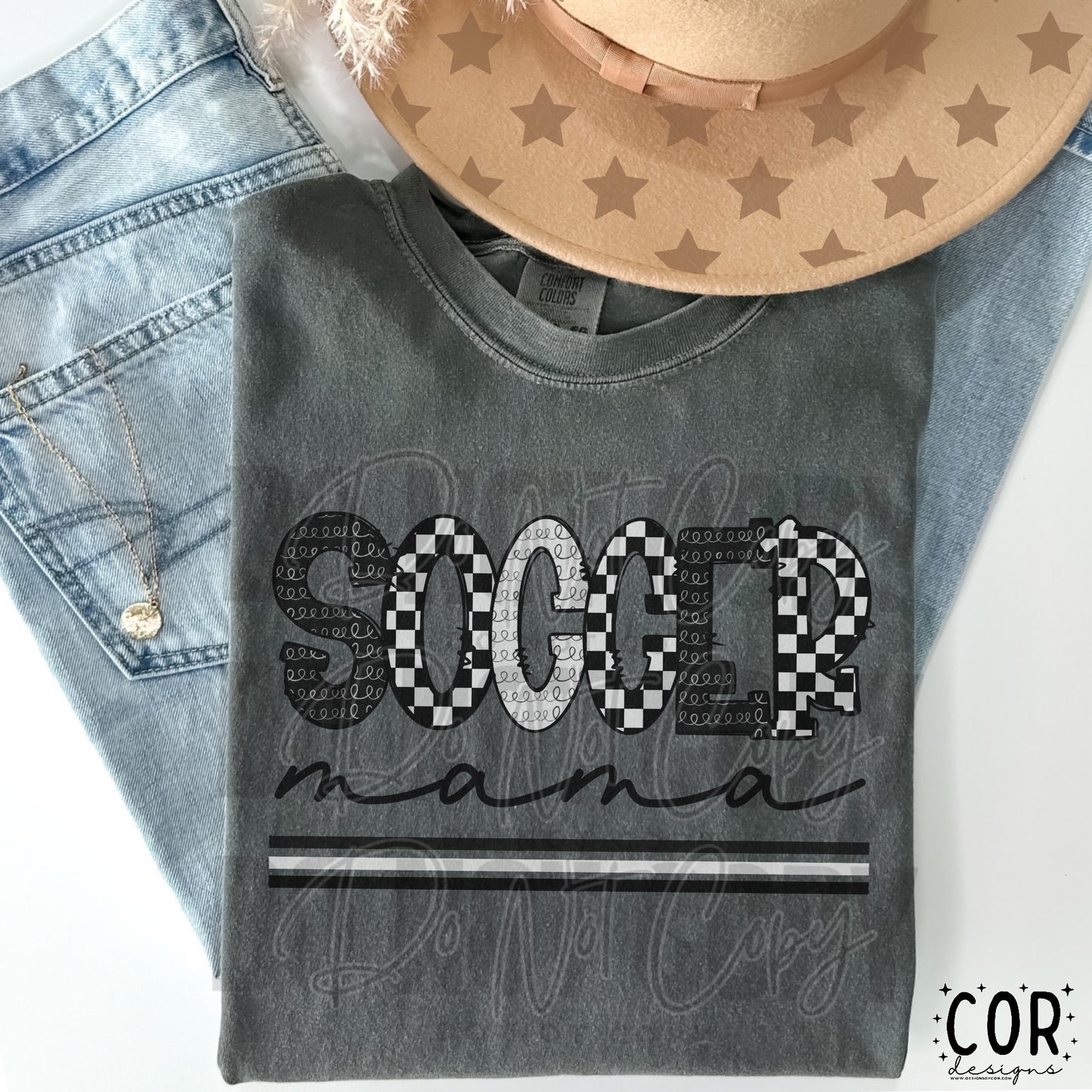 Soccer Mama Checkered Black And White