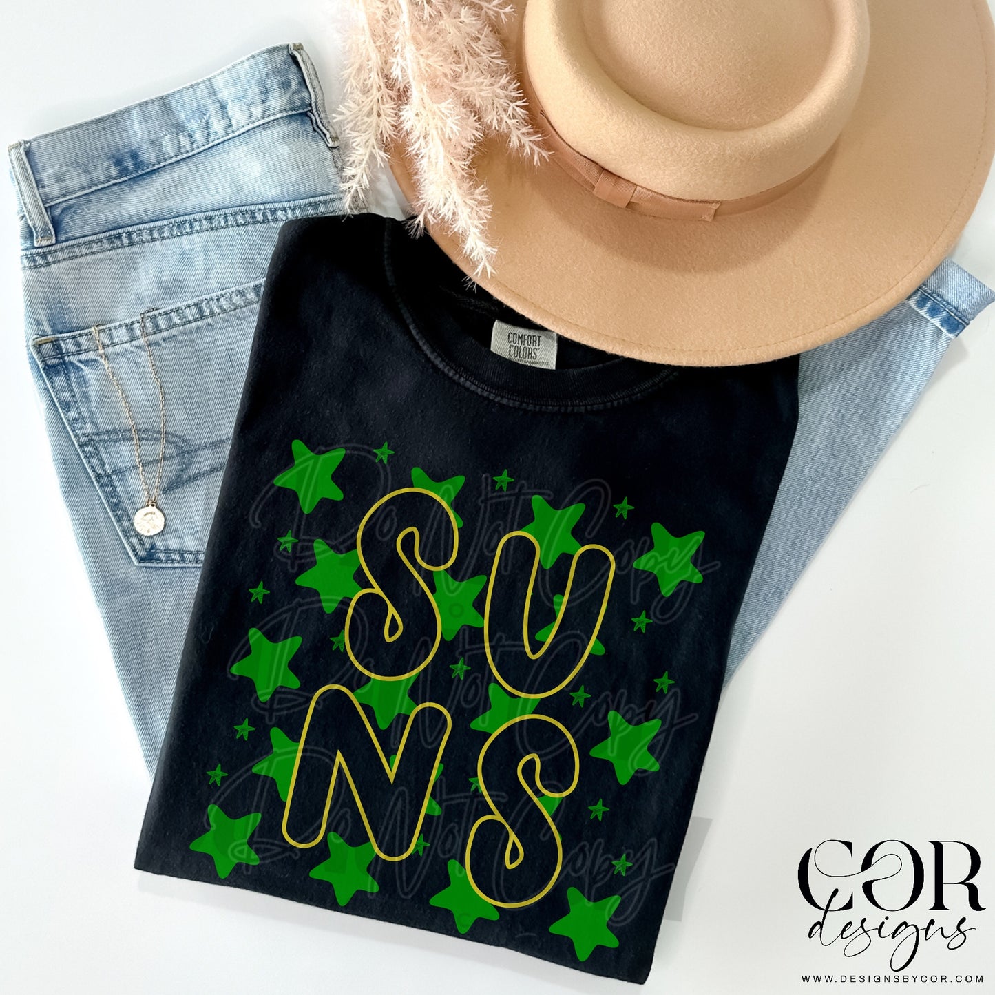Suns Green Stars Yellow Letters