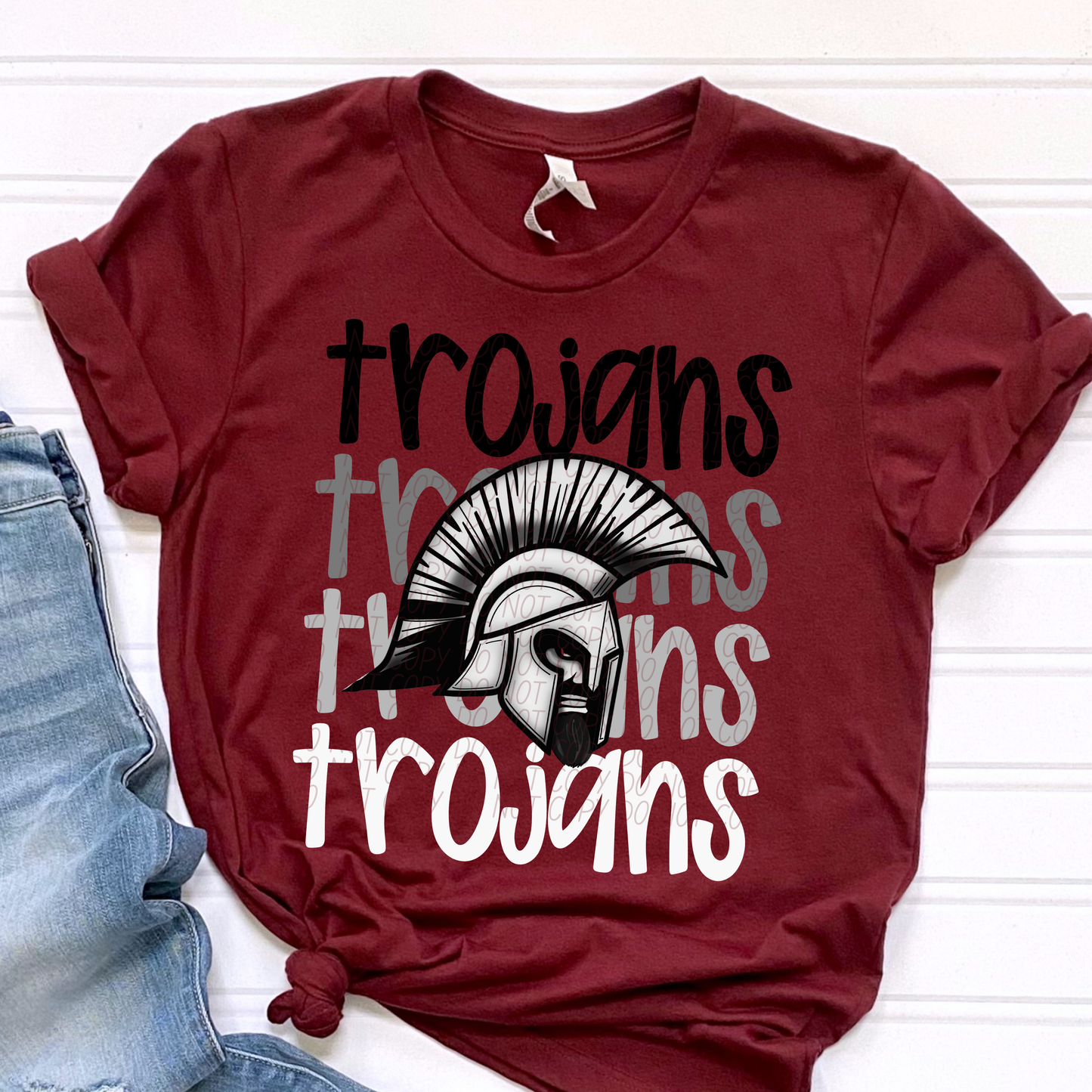 Trojans Faded Stack