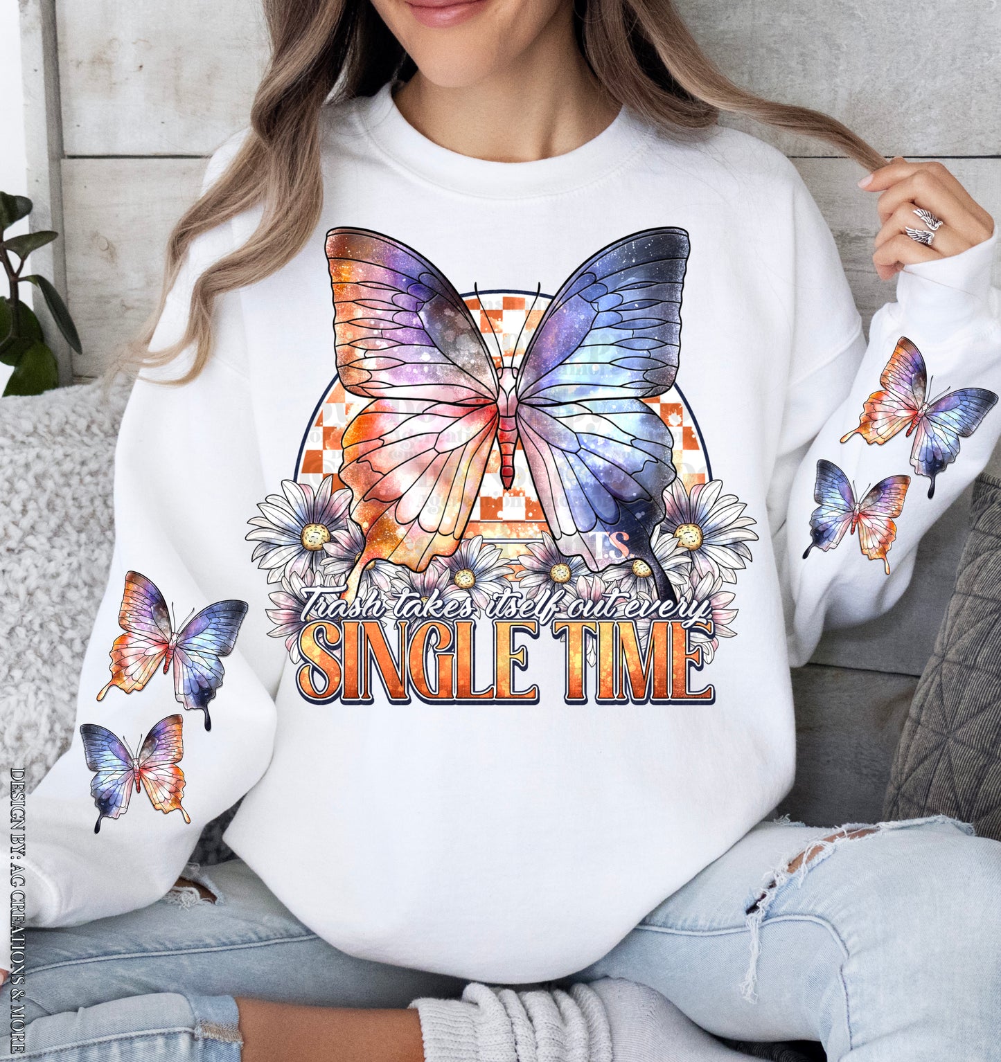 Trash Takes Itself Out – Orange Checkered