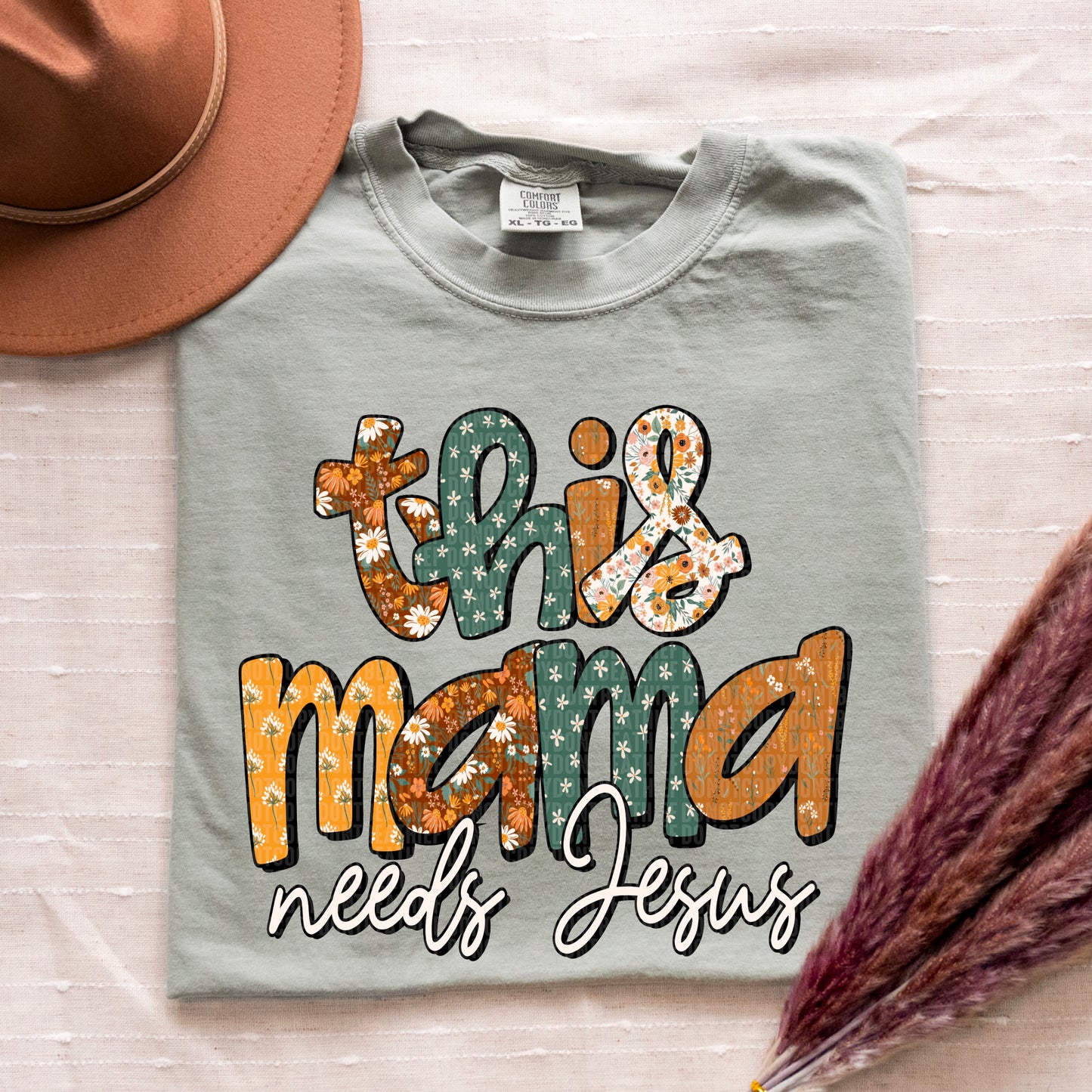 This Mama Needs Jesus-Boho Letters