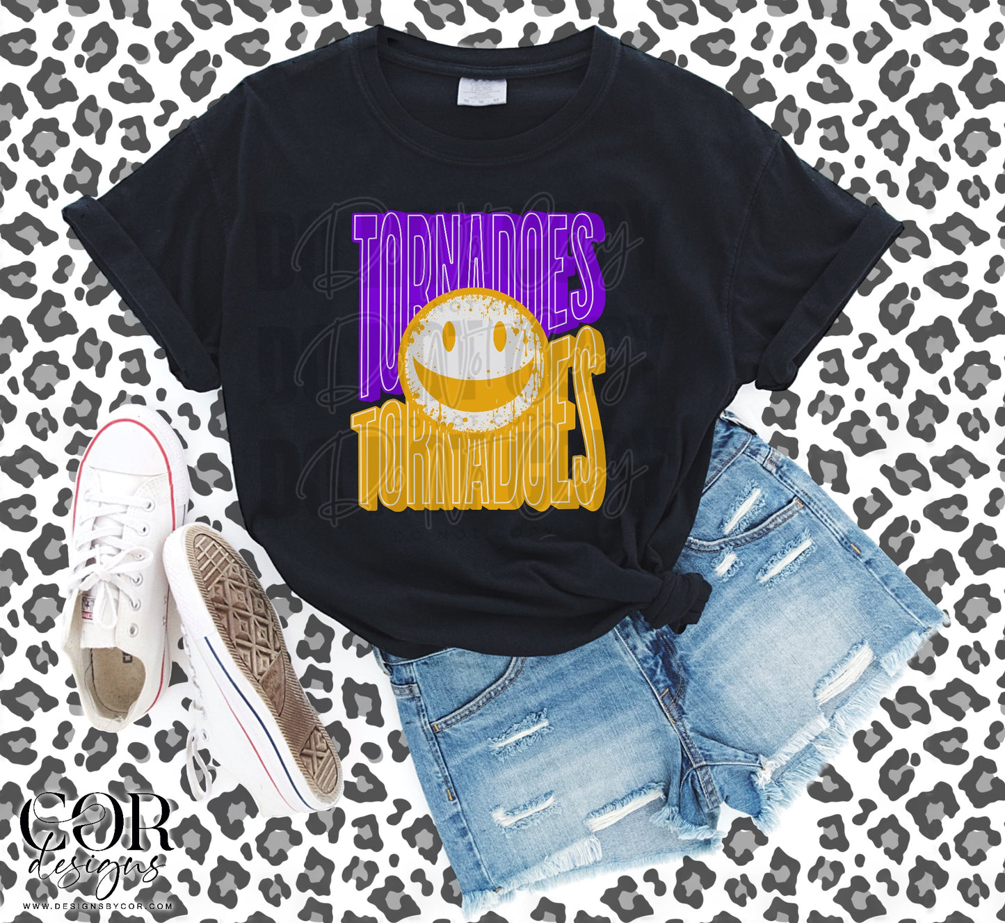 Tornadoes Purple And Orange Smiley Face