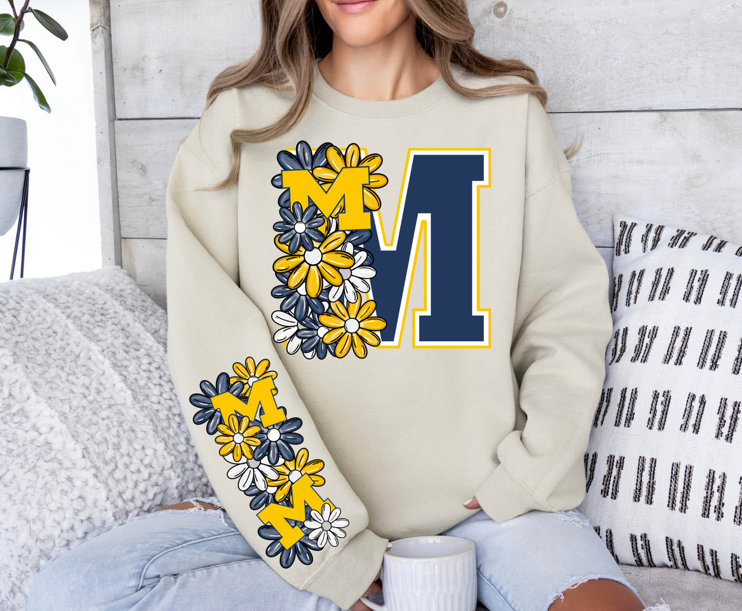 Floral Michigan Wolverines- CHEST