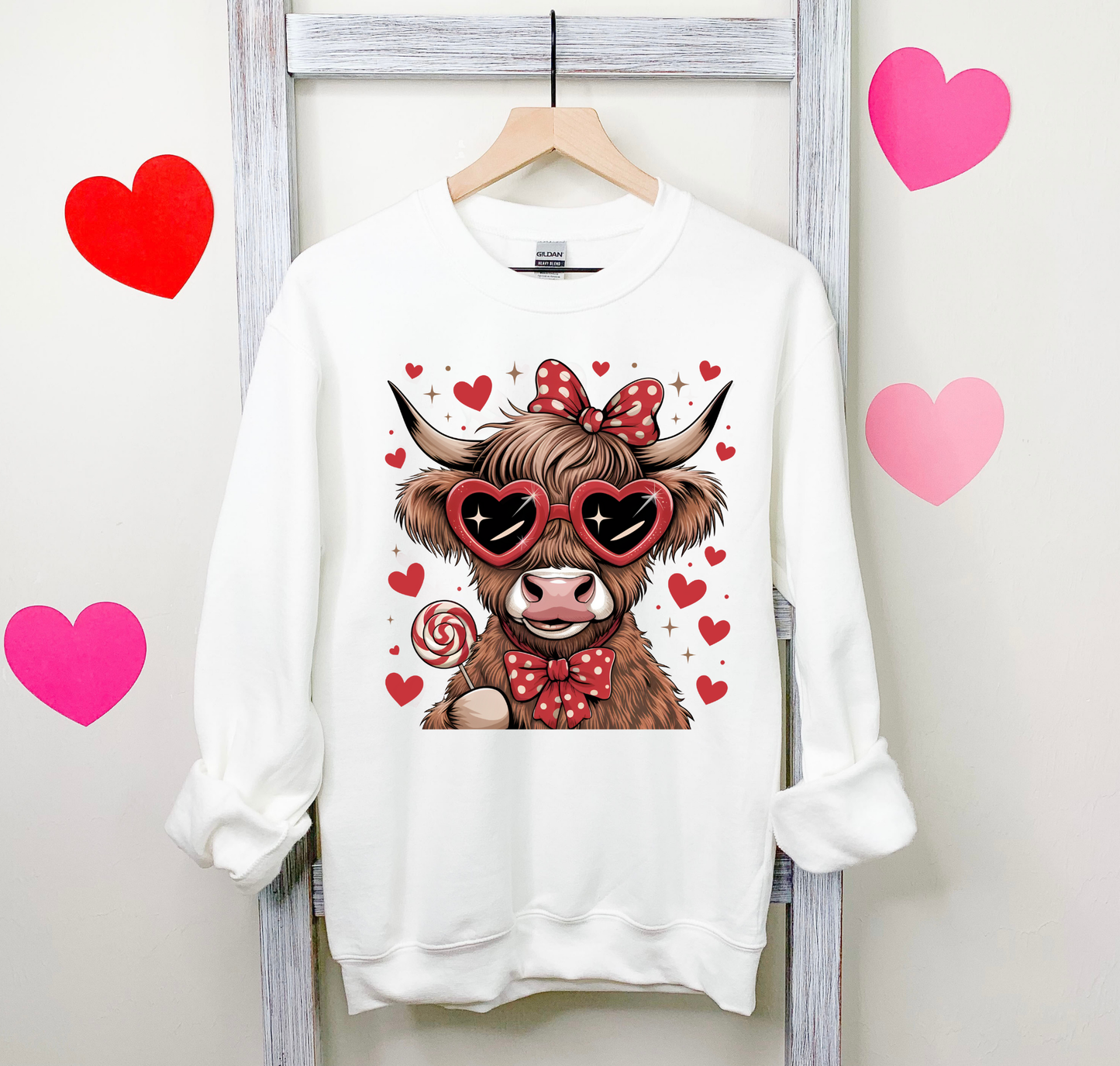 Cow With Red Heart Glasses