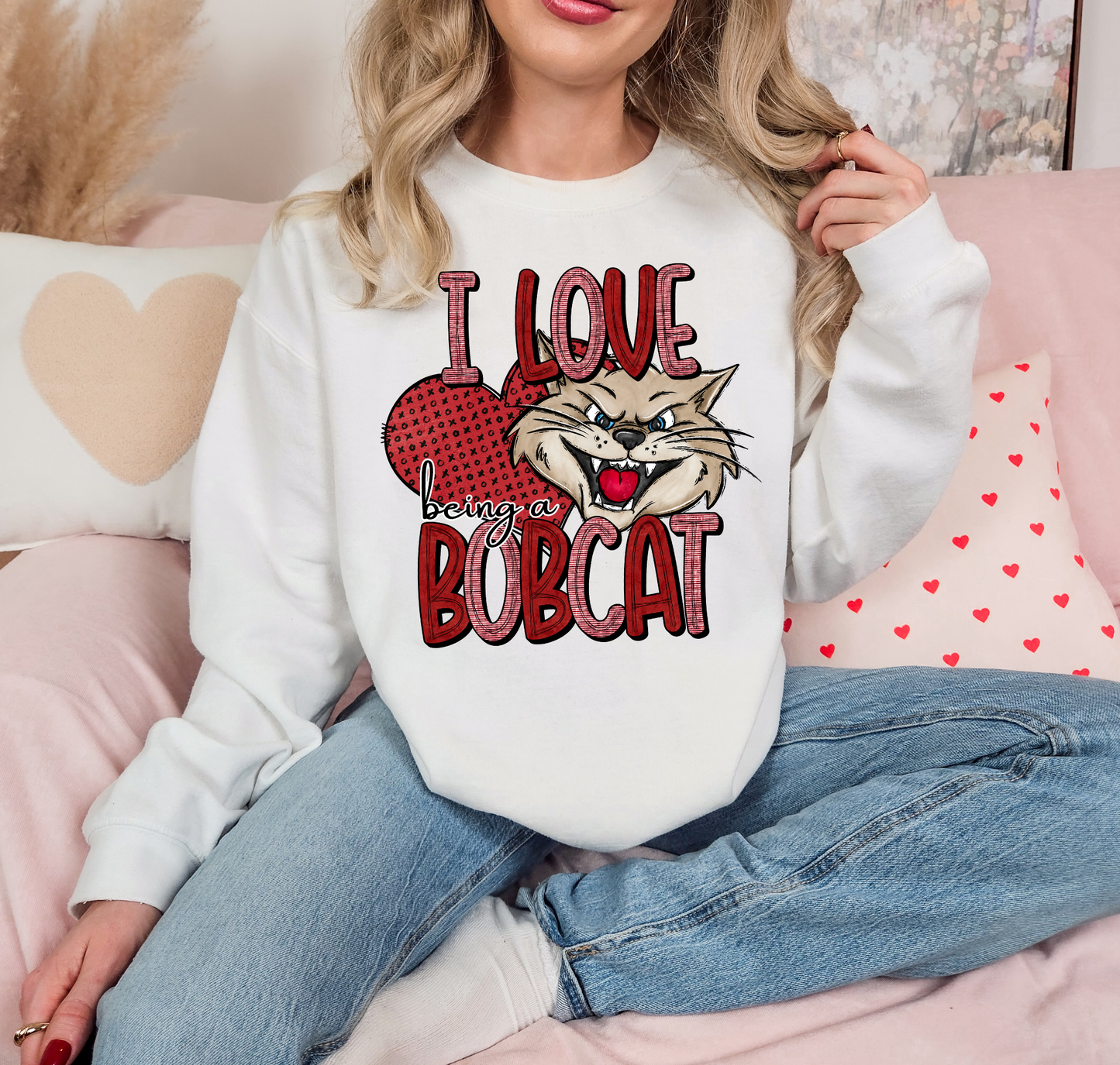 I Love Being A Bobcat Red Heart
