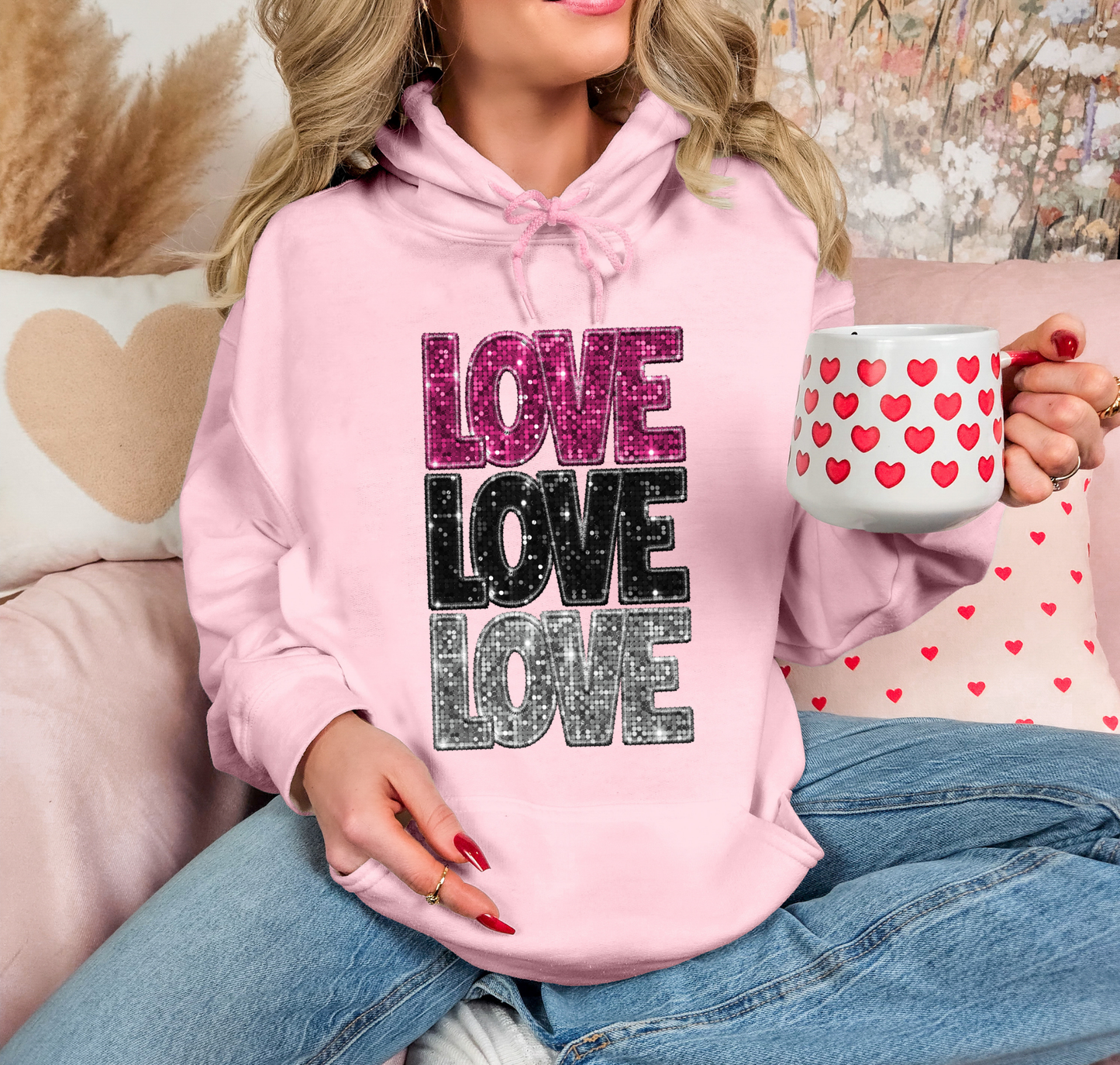 Love Love Love Glitter Letters