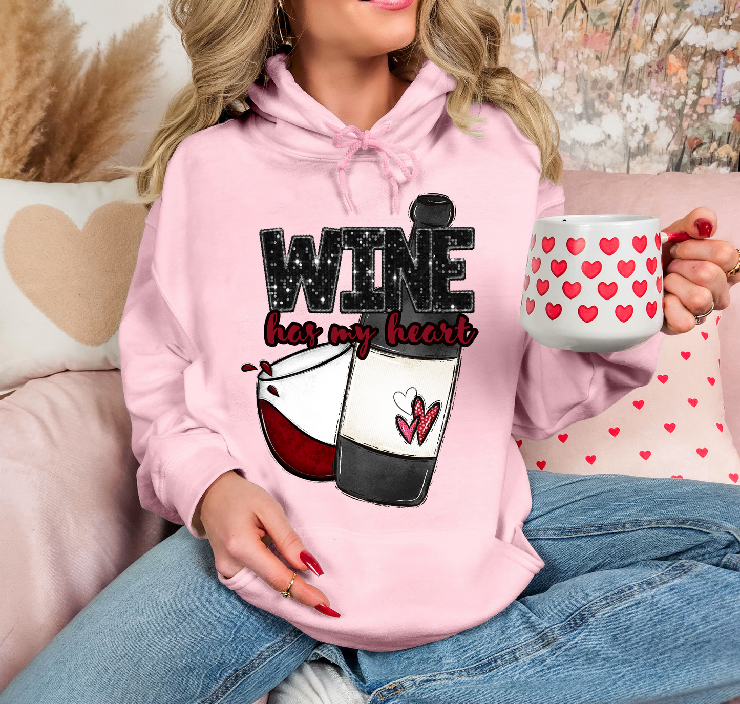 Wine Has My Heart Wine Bottle
