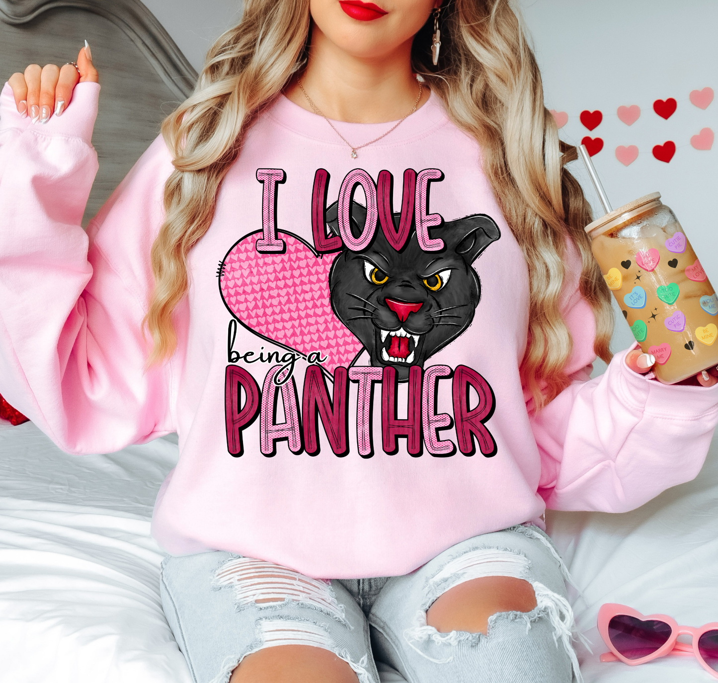 I Love Being A Panther Pink Heart