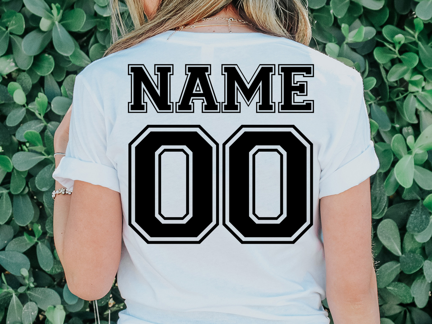 Personalized Varsity Font Name & Number - BLACK