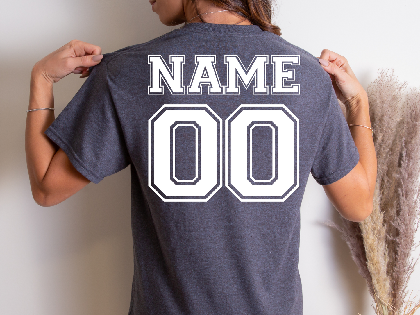 Personalized Varsity Font Name & Number - WHITE
