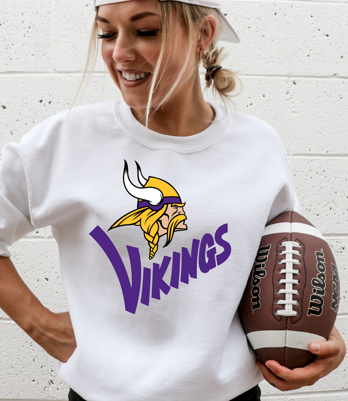 Vikings with mascot - purple letters