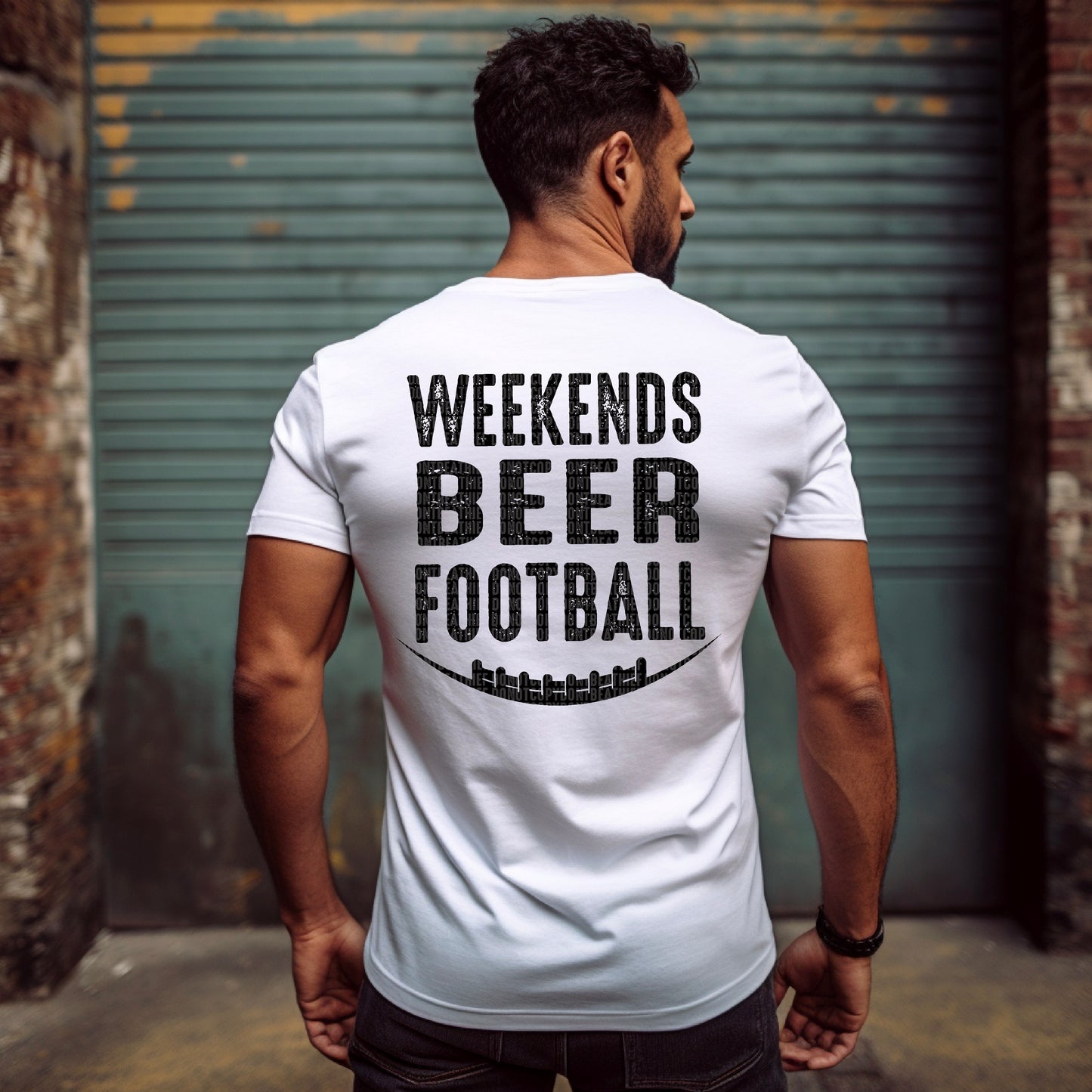 Weekends Beer Football (BLACK) - DTF Transfer