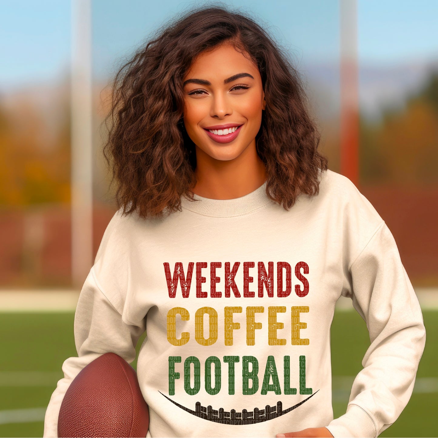 Weekends Coffee Football (Color) - DTF Transfer