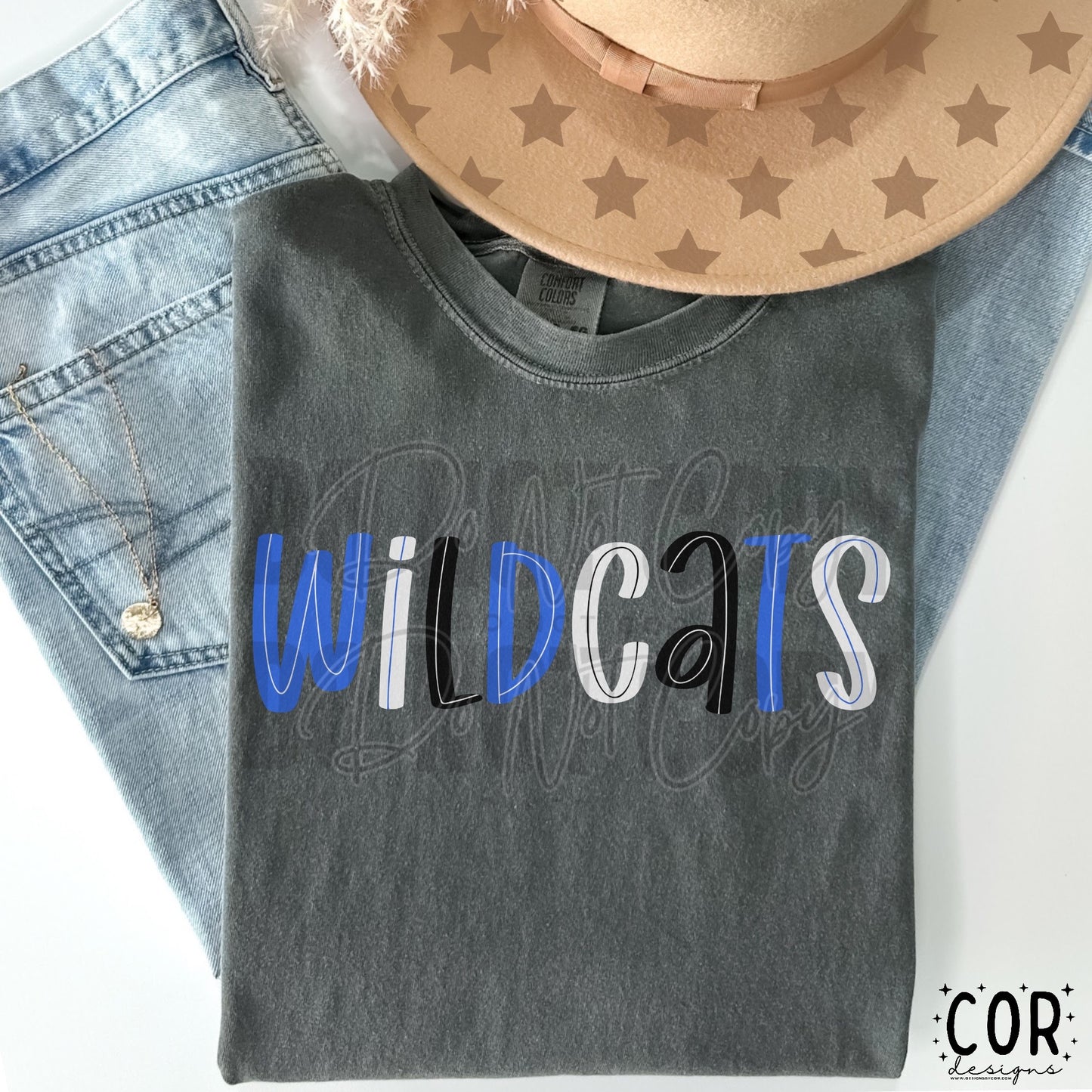 Wildcats Blue White And Black