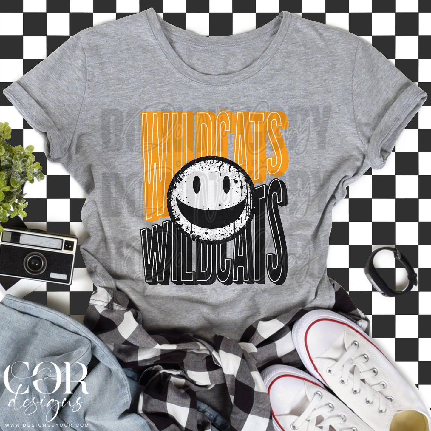 Wildcats smiley (orange/black)