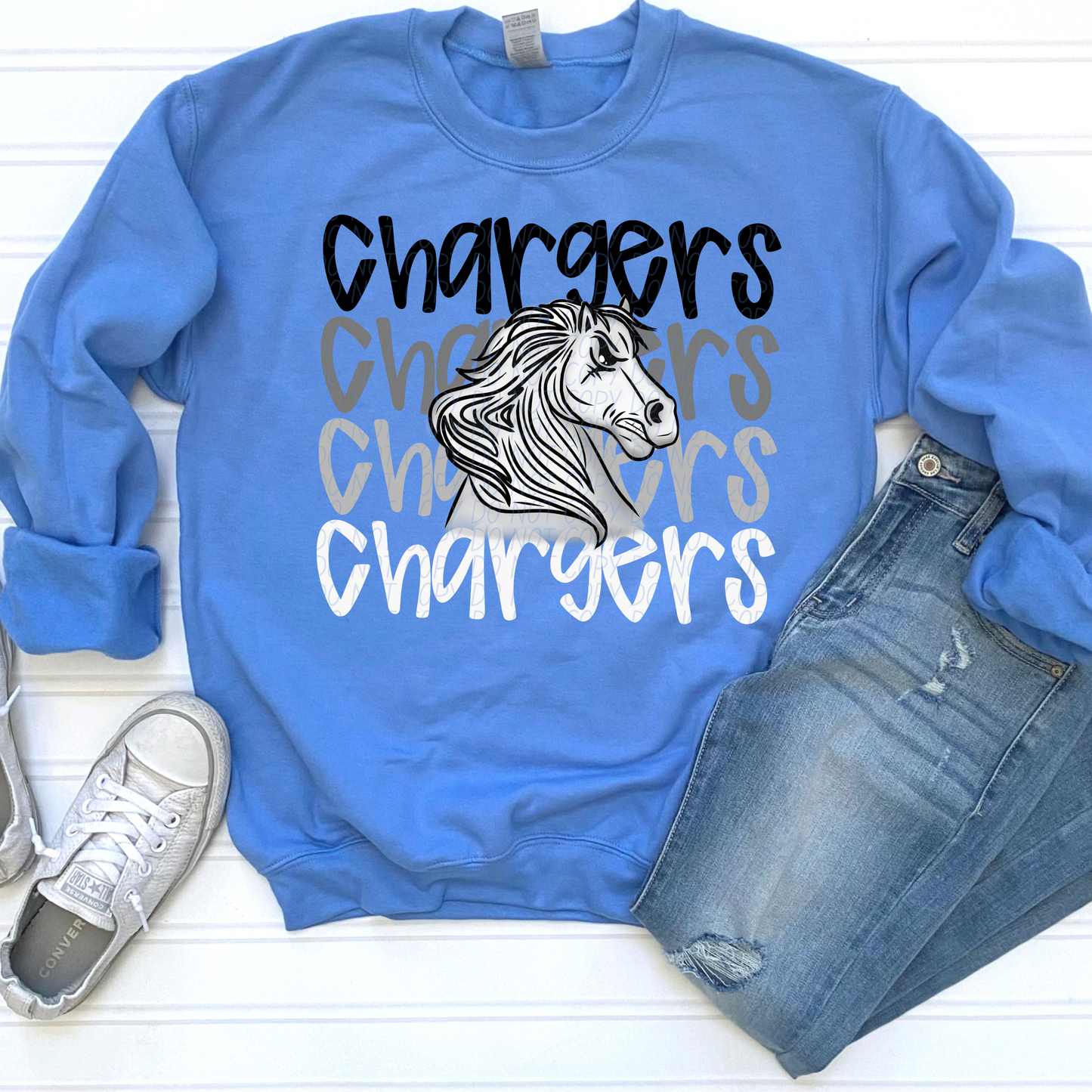 Chargers Faded Stack Turn
