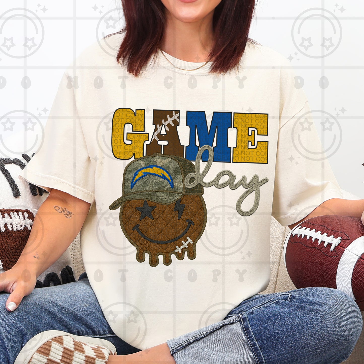 Game Day Smiley (chargers)