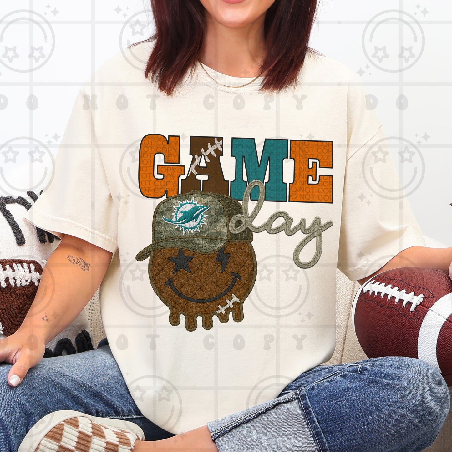 Game Day Smiley (dolphins)