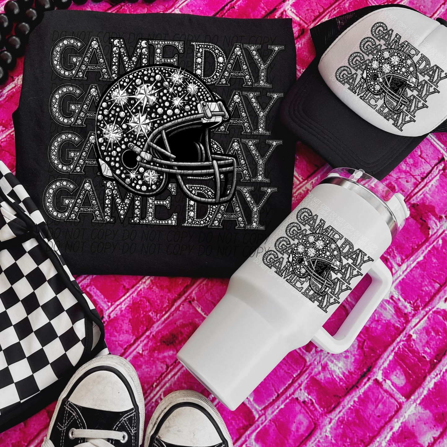Rhinestone Game Day Repeat Football Helmet