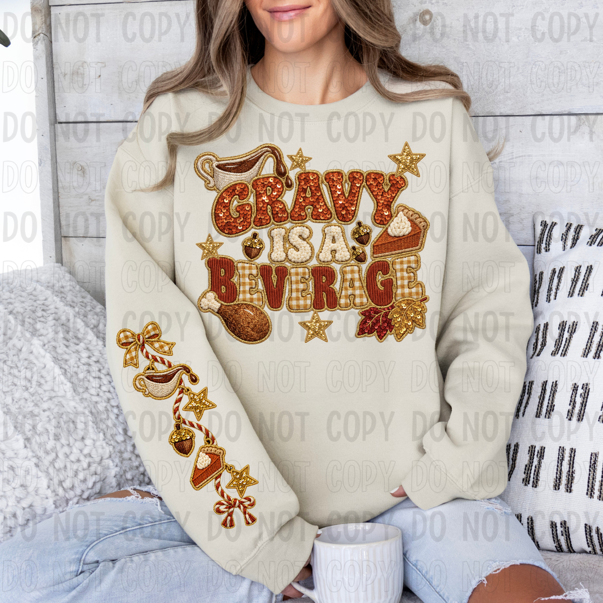 Gravy Is A Beverage Sequin - SLEEVE