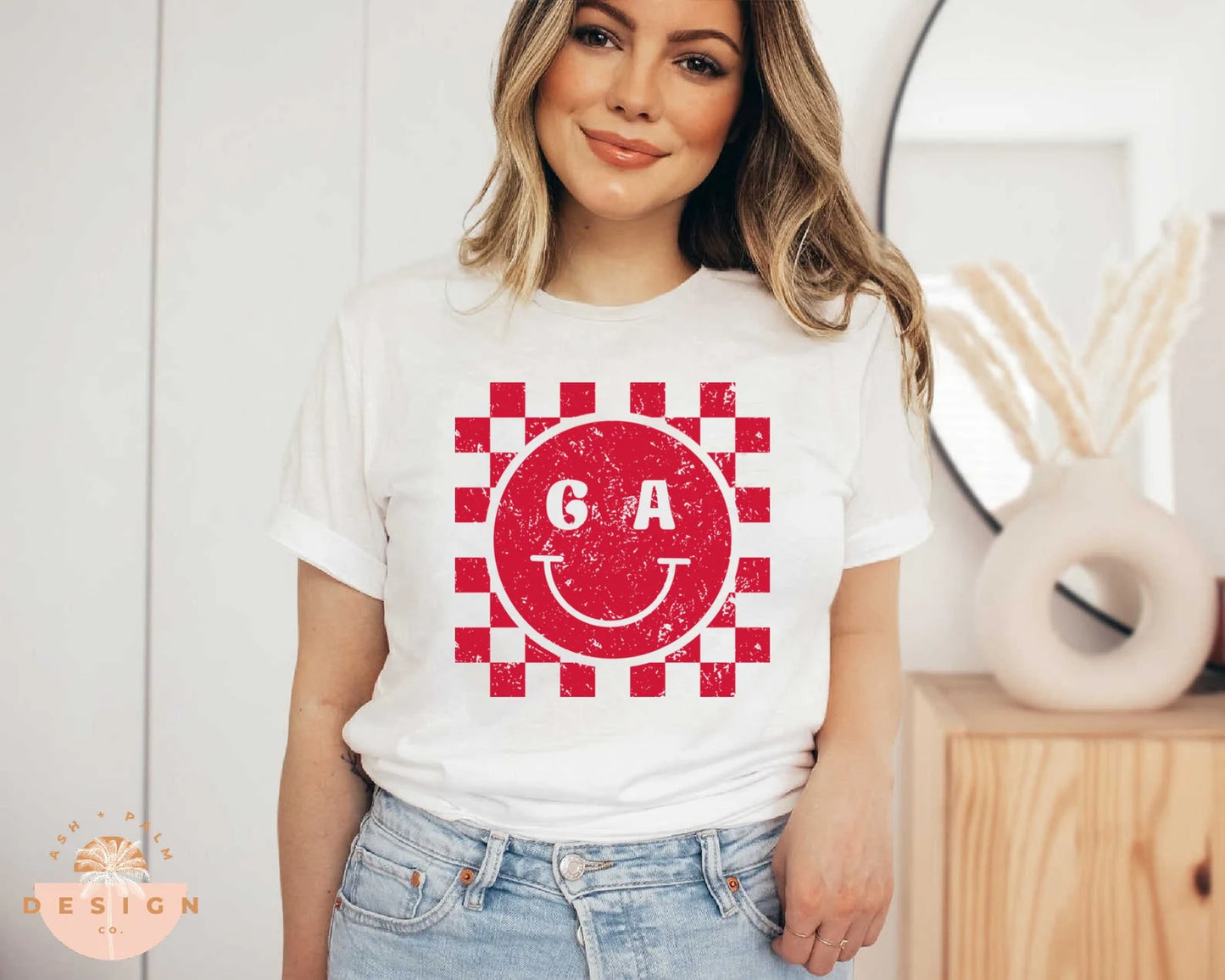 Georgia red white checkered