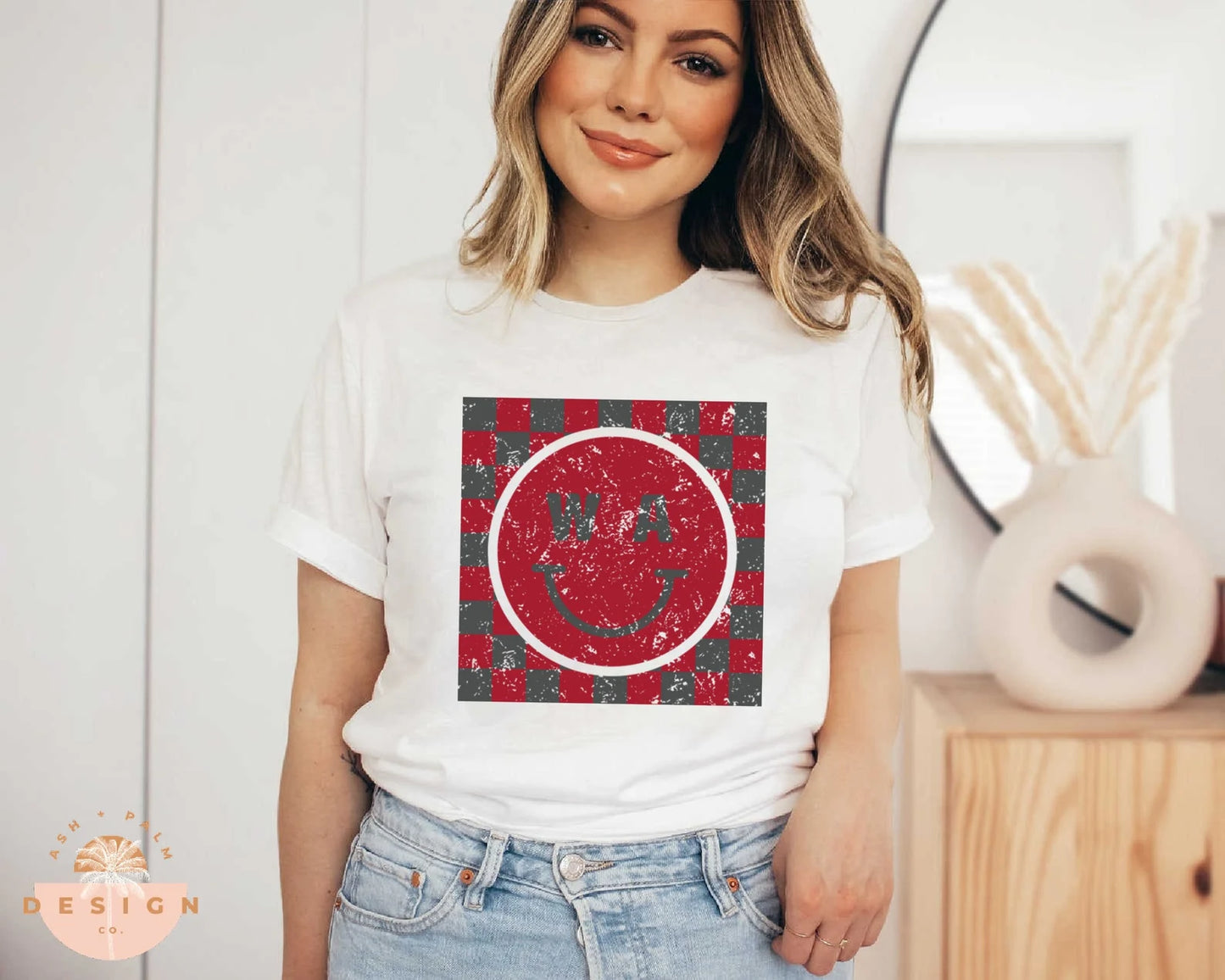 Washington red grey checkered