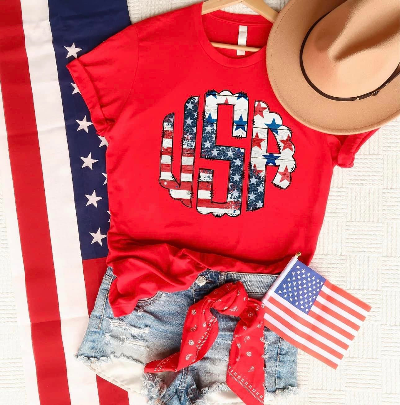 Patriotic Monogram DTF Transfer